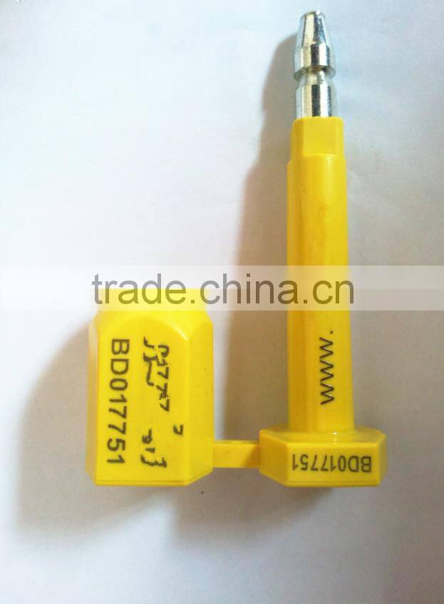 Plastic container bolt seals for High security locks