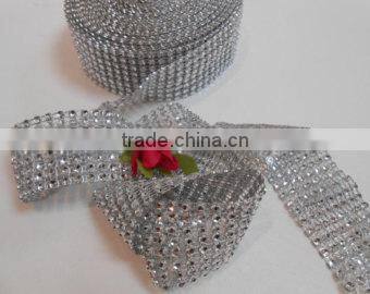24 Rows Plastic Rhinestone Mesh Trimming for Decoration