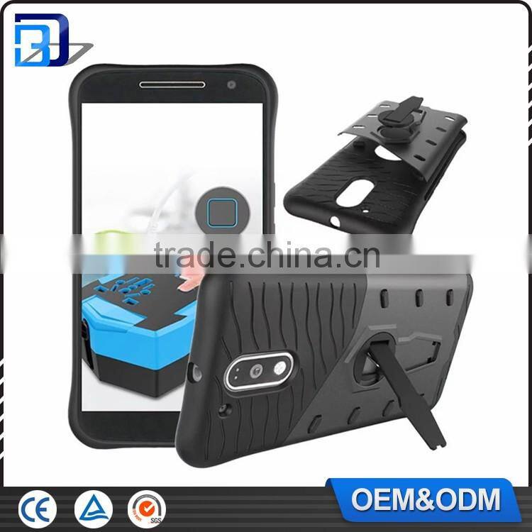 Wholesale Mobile Phone Accessories Back Cover For Motorola Moto G4 / G4 Plus TPU+PC Kickstand Hybrid Armor Case Paypal Accept