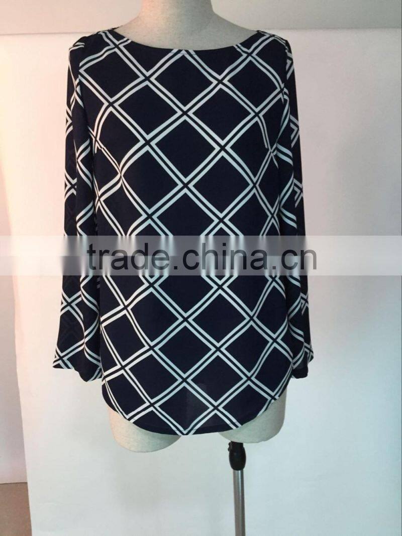 latest blouse design pictures woman polka dot blouse top long sleeve Bulk wholesale blouse manufacture