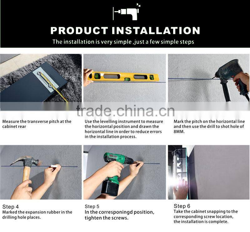 Modern cabinet hotel glass bathroom furniture