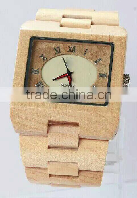 New fashion style square wood watch enviormental friendly OEM services , custom watches wooden watches