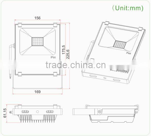 Shenzhen Supplier outdoor led flood light 20 watt IP66, EMC3030,90lm/w, PF>0.95,ra>80,CB/GS/SAA, 5 years warranty