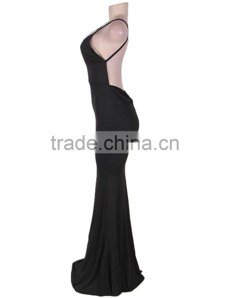Top quality with wholesale price low V neck backless sexy xxl evening formal dress