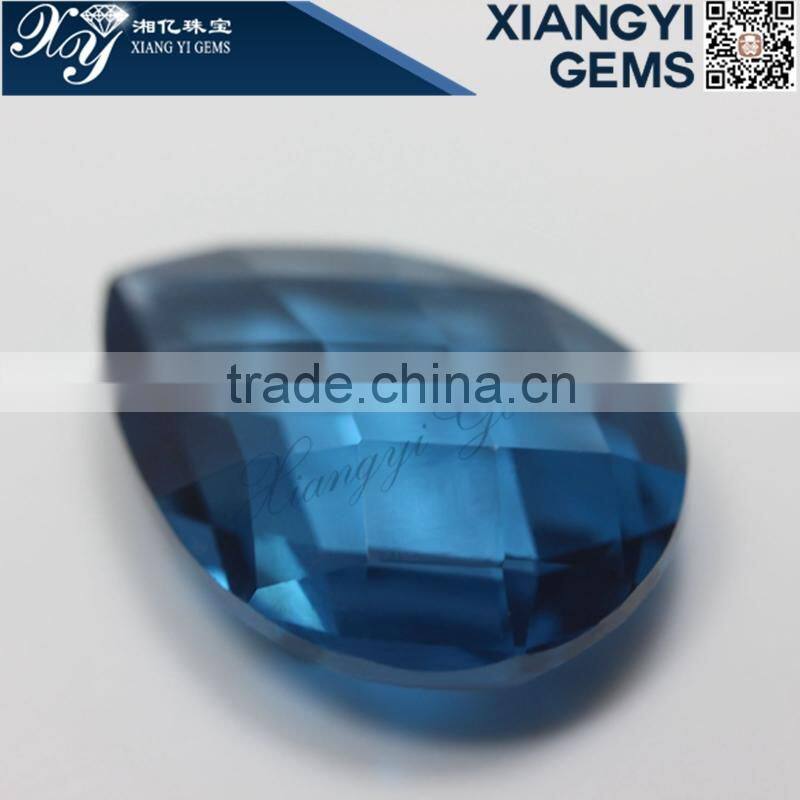 china precious stone checkerboad cut gemstone jewery making aquamarine gemstone