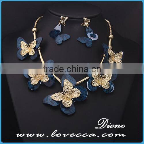 New wholesale butterfly luxury necklace sets for party gift jewelry