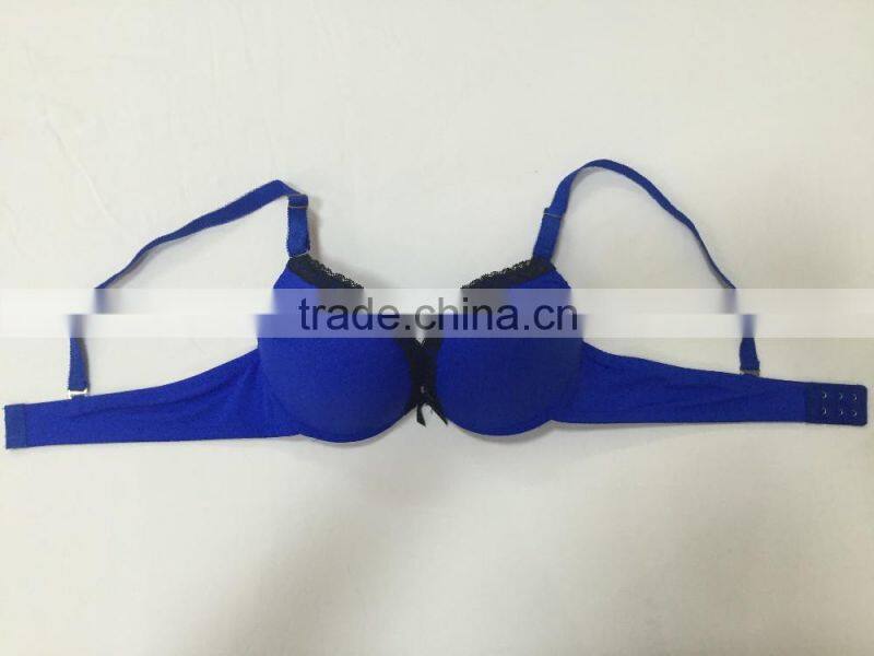 Beautiful Bra Sexy Bra Design Classic Solid Color Lace Trim Push up Silicone Bra
