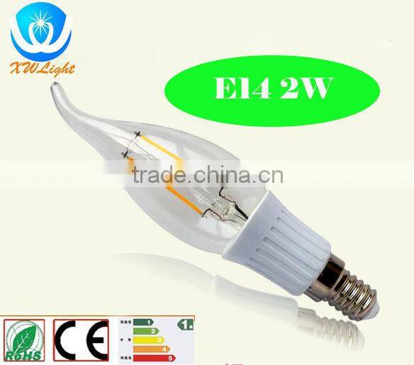 strip candle 1.8w low watt led filament bulb