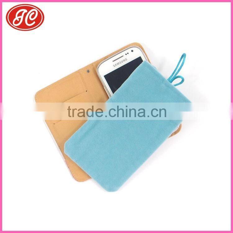 coloful heat transfer printing Soft microfiber bag for mobile phone /charger