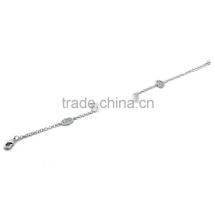 Good quality standard 925 silver hamsa charm bracelet