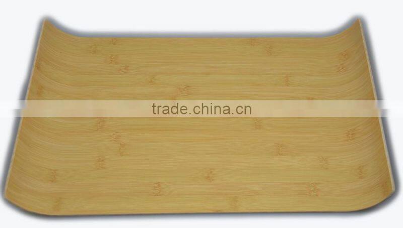 Bread and Tea House Bamboo Wooden Pastry Veneer Handle Bar Party Serving Tray Platter