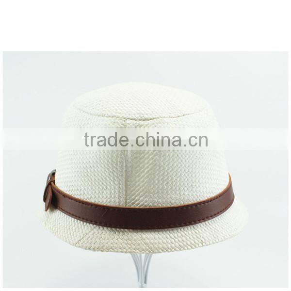 bottle cap with straw and an interior hat band