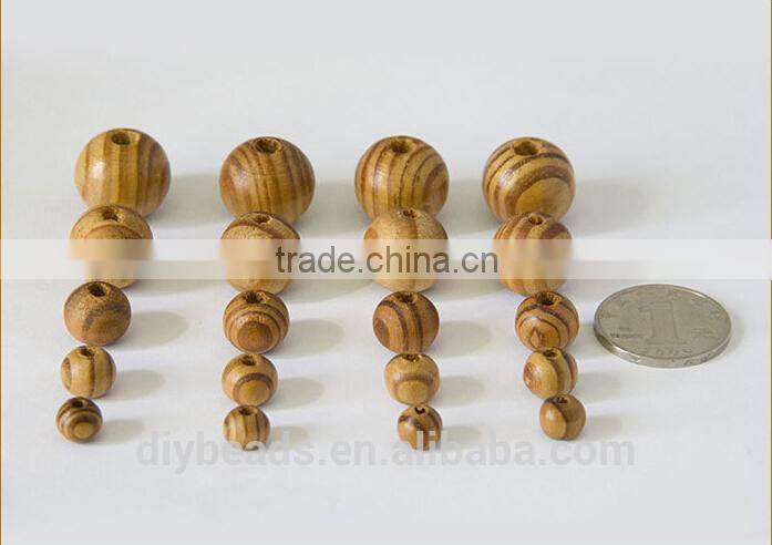 8mm wood round fringle pattern beads