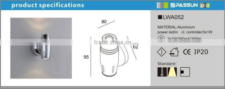 5 years warranty 2*1w up and down led surface wall light