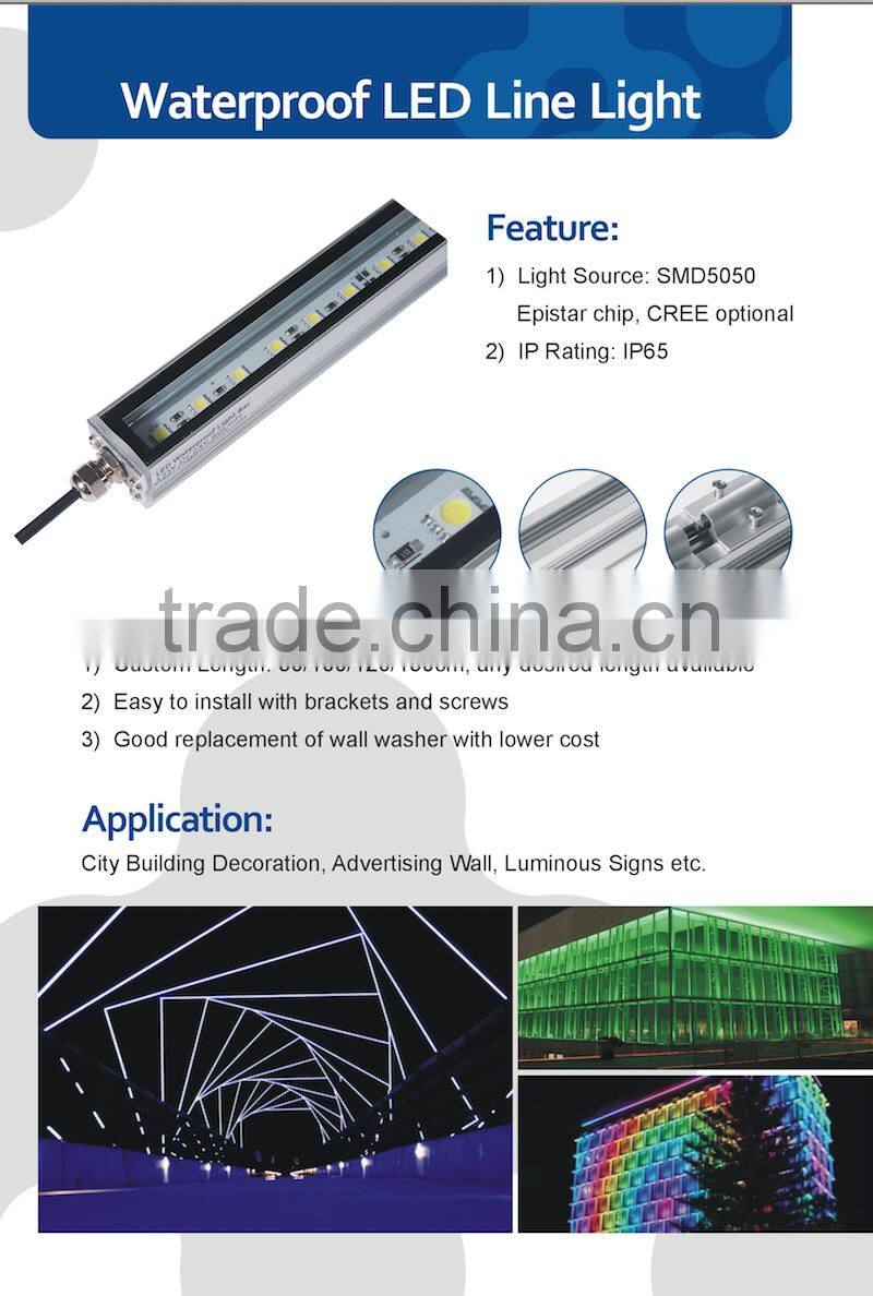 Waterproof 15w RGB color SMD5050 landscape lighting linear led strip light bar