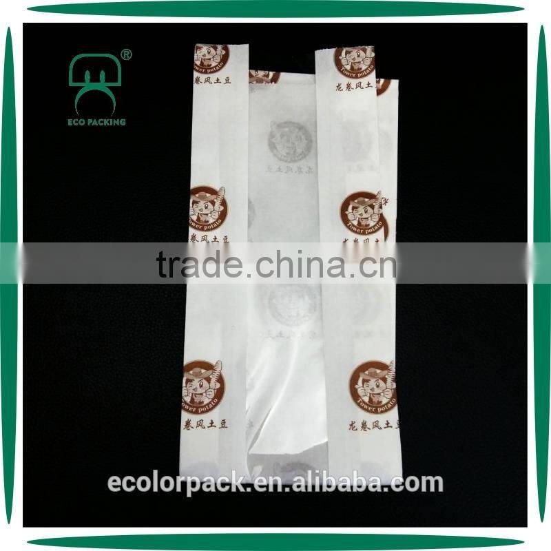 Custom logo Food Grade Greaseproof Paper Bag for Baguette Bread