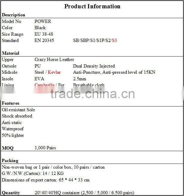 CE EN20345 ,SBP,S1P,S3,Steel toe,Anti-static high ankle brown Safety boots with genuine leather