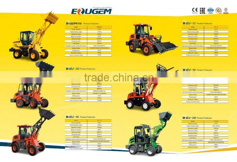 price GEM wheel loader zl30 with woodworking equipment