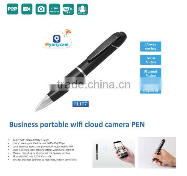 RL107 Wireless p2p Business Portable Wifi Cloud Camera Pen