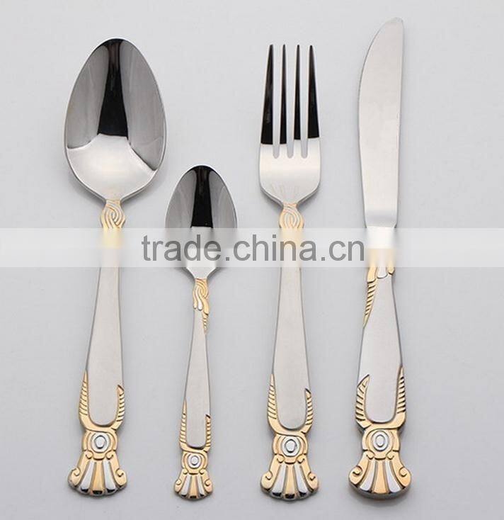 89pcs stainless steel gold plated cutlery for Turkey Iran market