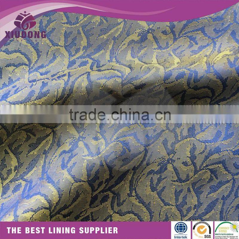 Comfortable hand feel soft poly viscose jacquard lining fabric