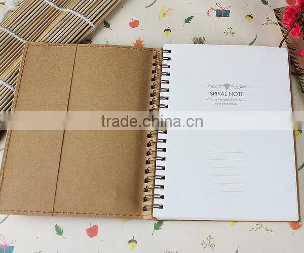 Double Wire-o Binding Brown Notebook/Craft Paper Custom School Notebook
