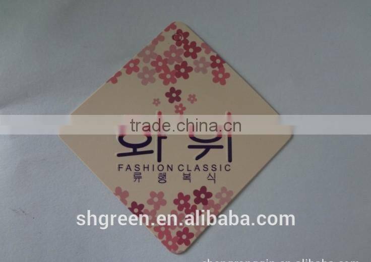 perfect handfeeling embossed logo hangtag