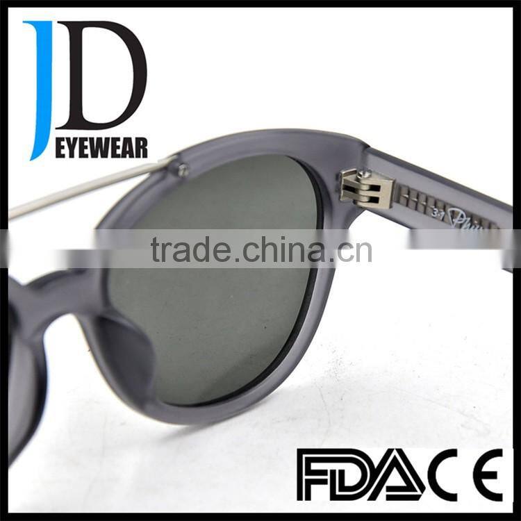 fashion dark lens sunglasses double bridge acetate grey sunglasses