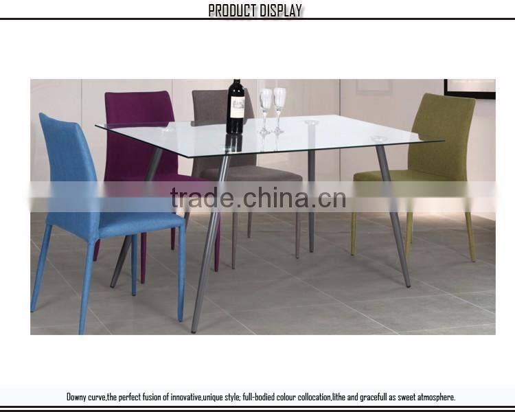 Hot Sale Cheap Clear Glass Dining Table 4 chairs set