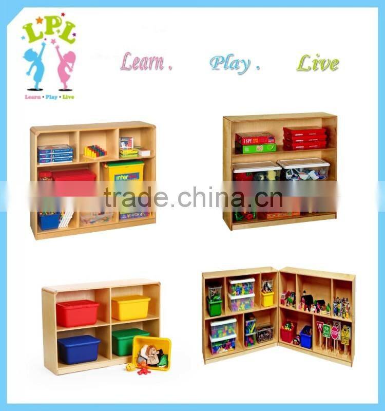Factory Wholesale custom high quality wood material cubby toy storage shelf