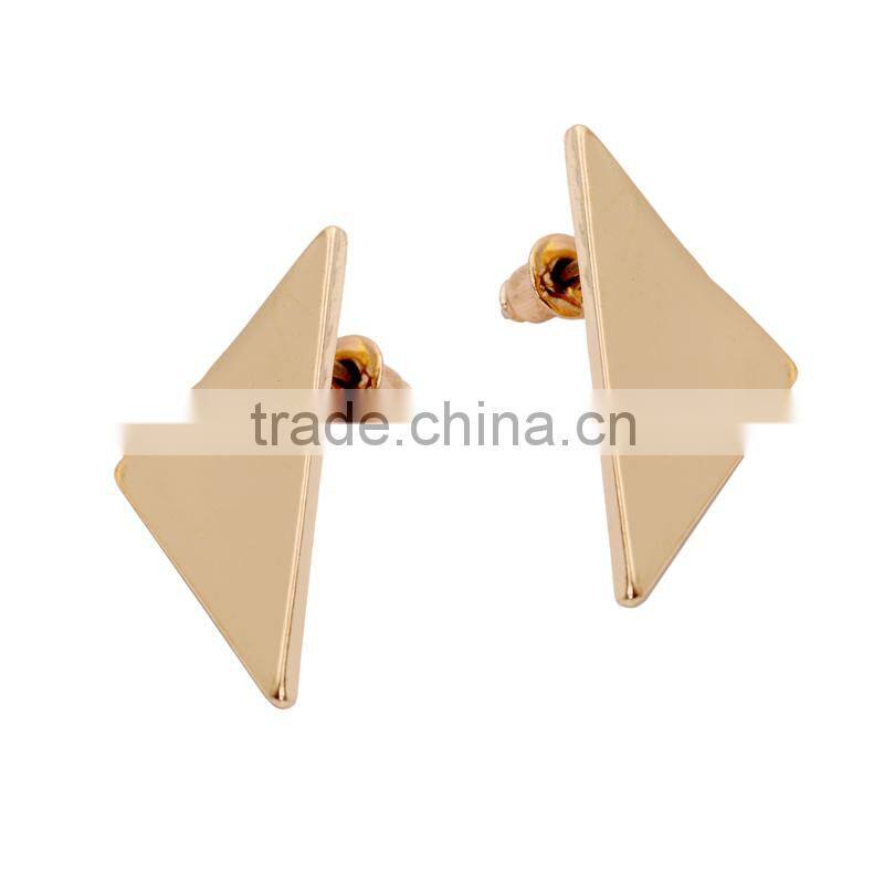 Pretty Steps simple gold stud triangle shaped earring designs for women
