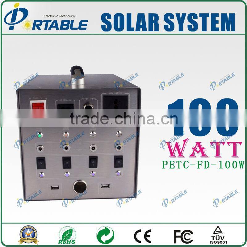 Factory sale High Quality Off Grid 100w Mini Portable Home Solar Systems