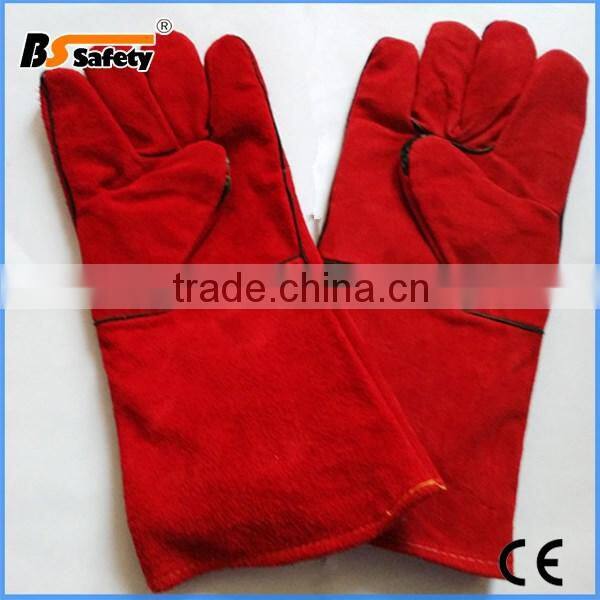 BSSAFETY China supplier 2015 wholesale yellow leather welding work gloves mens