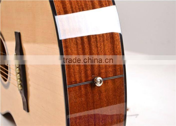 Manufacturing D-shape solid spruce & sapele rosewood fingerboard acoustic guitar
