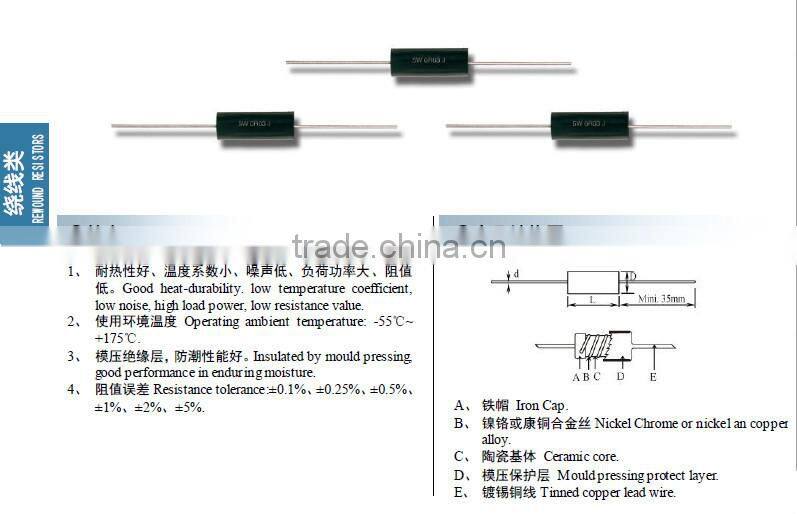 Cheap price electric resistance 0.5 ohm 10k wirewound resistor
