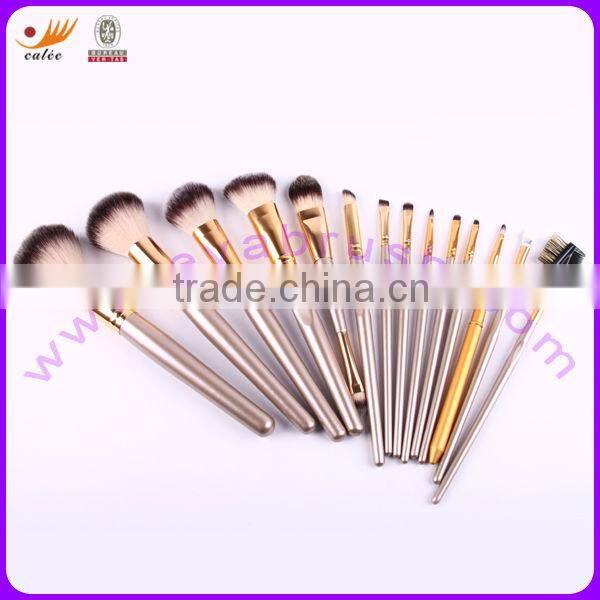 14pcs Tri-color Total Nylon Hair Wood Handle Professional Brush Set