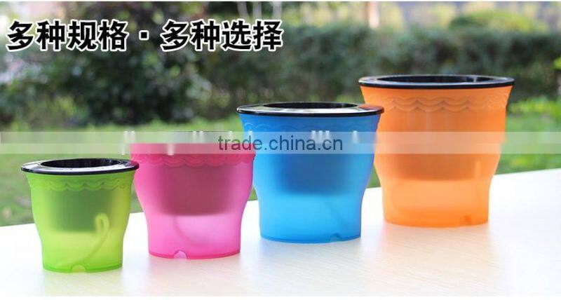 mini decorated fancy cute self watering flower pot