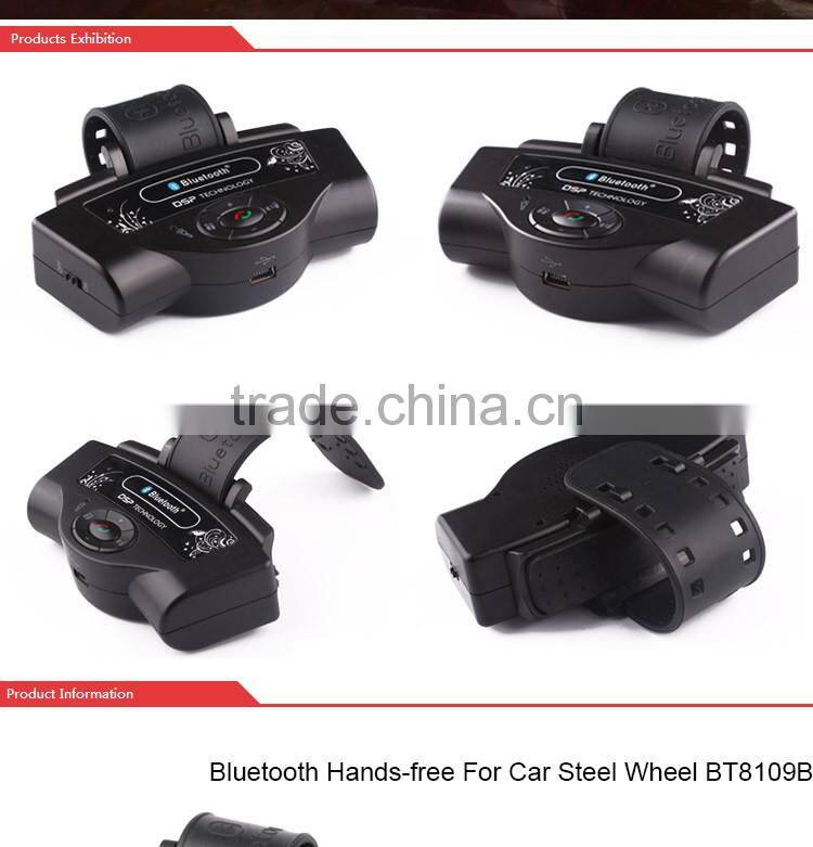 In-car Wireless FM Transmitter Car Charger MP3 Player Bluetooth Hand-Free For Steer Wheel