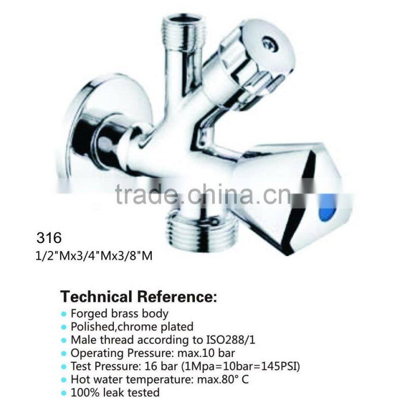 Hydraulic Fittings Water Angle Valve with Chrome Plated Made in China