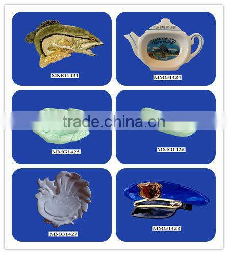 Ceramic rooster tea cup tea bag holder