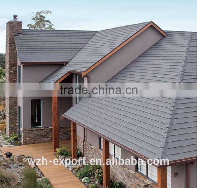 Stone Coated Roof Sheet, purple/wine red/green/black roof tile for prefab houses, villas