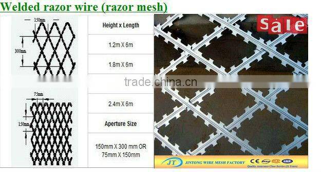 galvanized razor barbed wire mesh fence