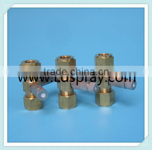 Brass threaded ferrule type 3/8 through connector with one two holes