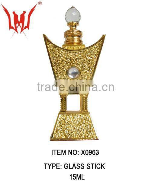 golden alloy towel type perfume bottle ,essential oil bottle