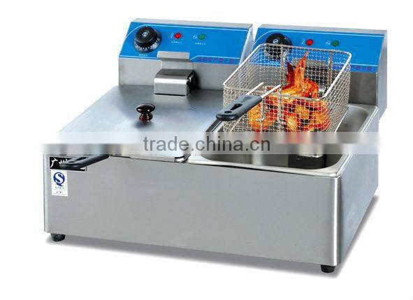 vertical 1-tank comquter fryer with oil filter cart