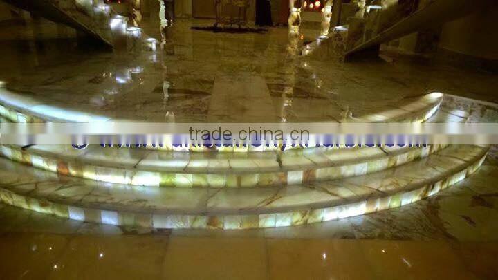 PAKISTAN SUPPLIER BACKLIT ONYX STAIRS STEPS RISERS & BALUSTRADE