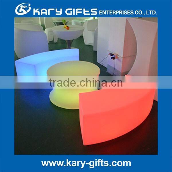 Factory price led coffee table led light luminous furniture plastic bar tables