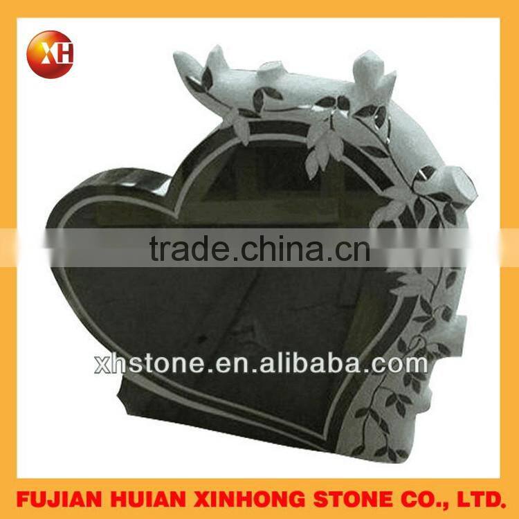 Top Quality Black and Red Heart Shaped Tombstone