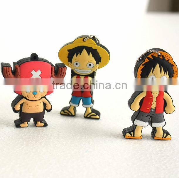 One Piece pvc cartoon mini usb flash drive shell
