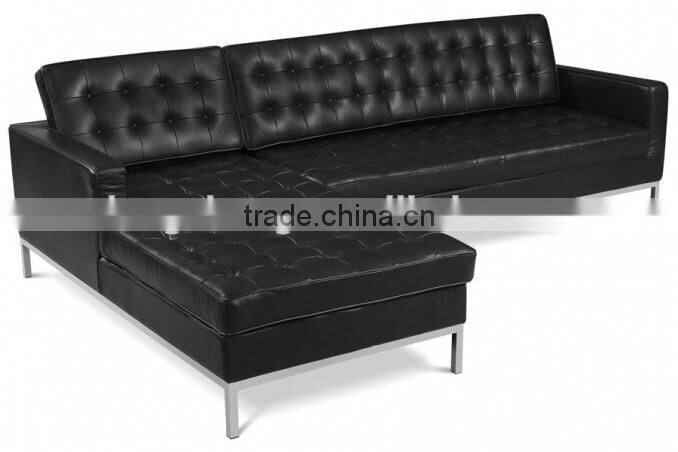 Florence Knoll corner Sofa , sectional leather sofa / sofa set BY2710